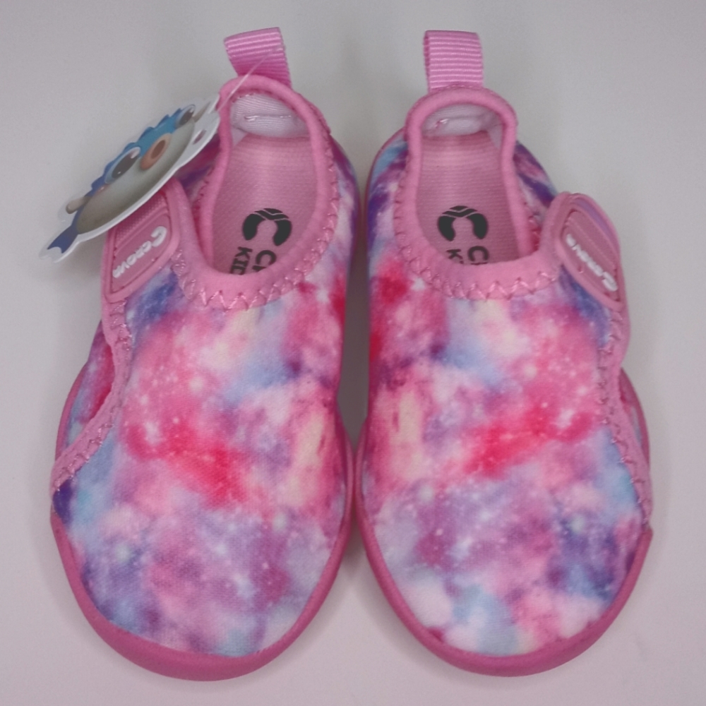 Crova Kids Water Shoes - Pink Galaxy Print - Size 5, NWT